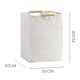 thumbnail image 2 of Cesta de lavandería plegable impermeable de color blanco con asa de madera, perfecta para el baño y el hogar, 2 of 8