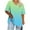 Green, variant on Erwazi Womens Plus Size Tops Tunic V-Neck Short Sleeve Shirts Gradient Color Blouses Loose Casual Summer Tops