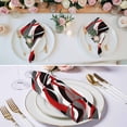 thumbnail image 2 of Red Stripe Cloth Napkins, Grey White Ombre Geometric Modern Abstract Washable and Reusable Dinner Napkins Set of 8, Table Napkin for Kitchen Party Birthday Wedding Hotel Housewarming 20"x20", 2 of 8