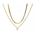 thumbnail image 2 of Collar Dorado AGM con Dije Redondo de Cristal, 2 of 2