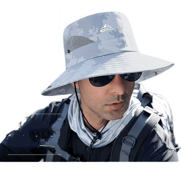 Cotton Sun Hat UV Protection Summer Hats Beach Hat Safari Boonie Hat  Foldable Fishsing Hat with Adjustable Chin Strap-MZ023 N019 