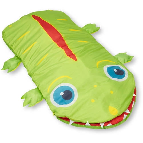 Melissa & Doug Sunny Patch Augie Alligator Sleeping Bag, 6' long