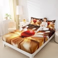 thumbnail image 4 of Feelyou Modern Bowling Lover Full Size Sheets for Adult, Gold Fire Bed Sheets, Indoor Games Sheet Sets, Lightweight Room Decor, 4-Piece, 4 of 7