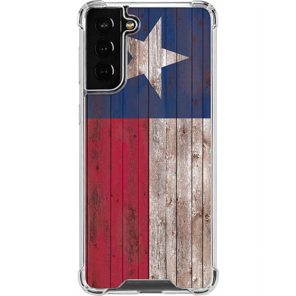 Skinit Countries of the World Texas Flag Dark Wood Galaxy S22 Plus Clear Case