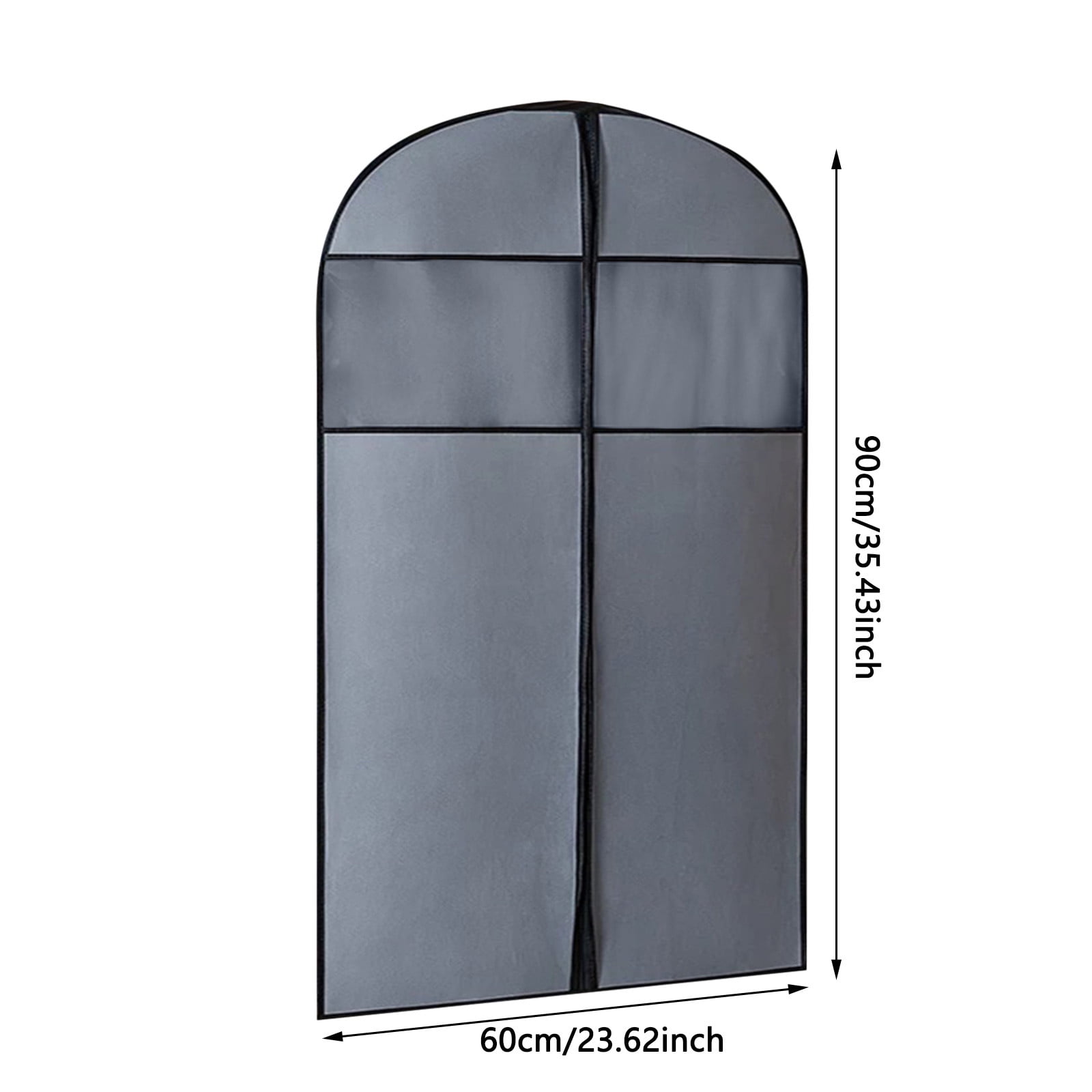 1-3PC Hanging Garment Bag for Clothes Non Woven Suit Bag with Transparent Window and Zipper Dustproof Clothes Cover for Shirts Jackets Dresses Travel Closet Storage for Gowns Long Coats