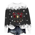 thumbnail image 2 of AUNVITO Women's Christmas Printed Drop Shoulder Crew Neck Long Sleeve Sweatshirt Casual and Festive Holiday Style, 2 of 5