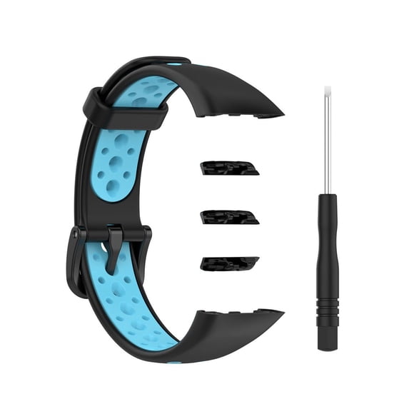 New Watchband Breathable Buckle Strap Silicone Replacement Bracelet BLACK&BLUE