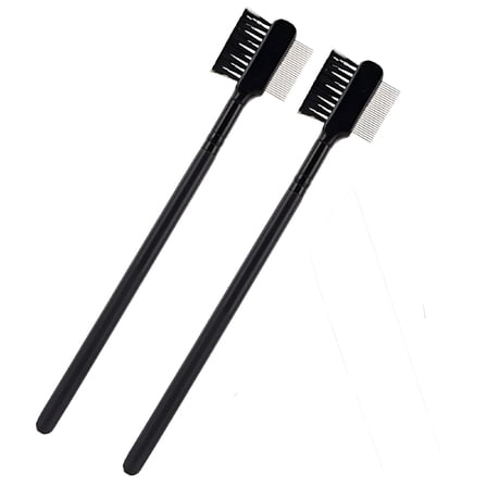 ACDANC 2Pcs Eyebrow Brush with Metal Teeth Eyelash Comb Separator, Brow & Lash Shaper Makeup Grooming Tool for Eyelash Extension and Eyebrow Shaping Supplies