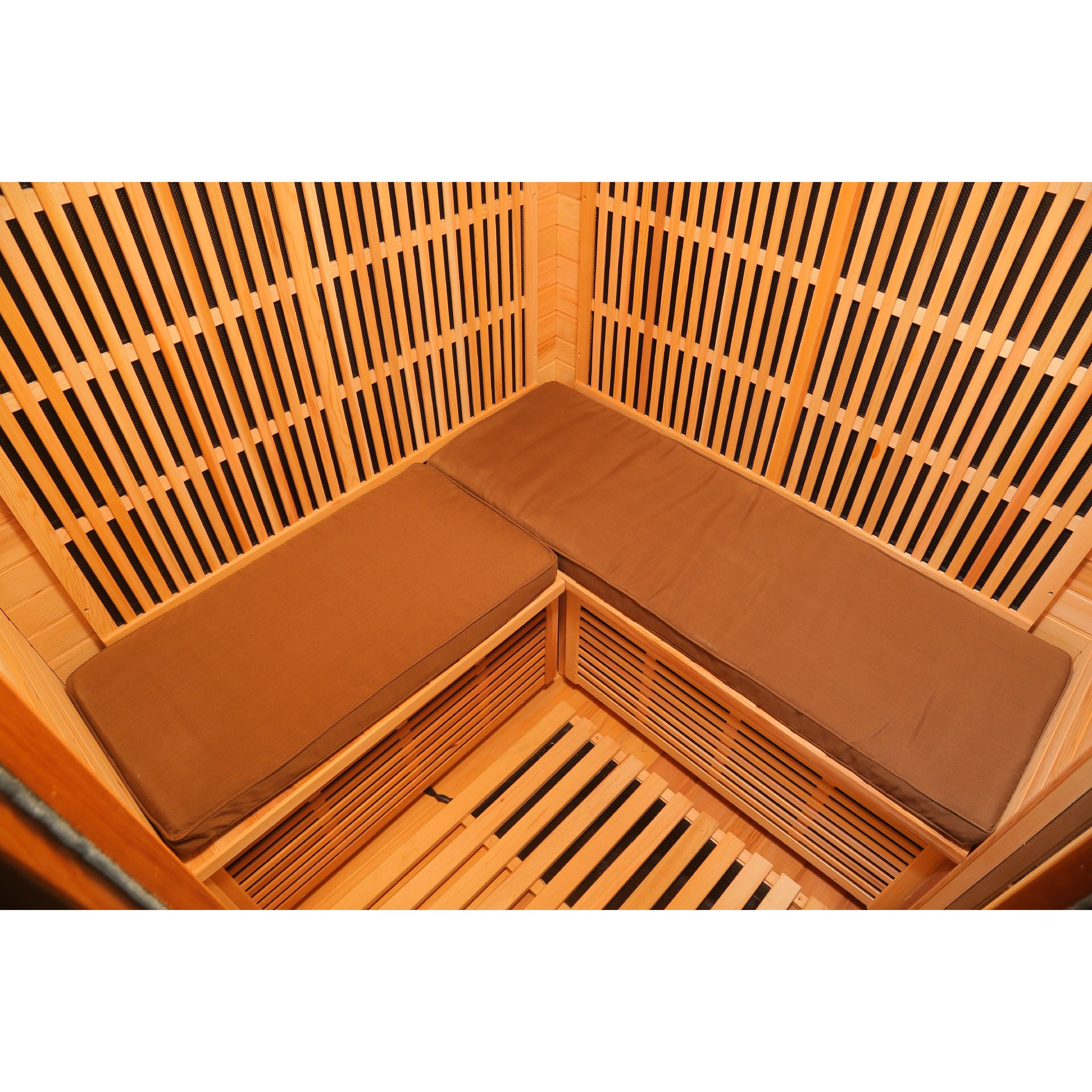 2 Person Sauna Seat Cushion in Brown Mold Moisture Resistant Machine Washable 