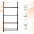 thumbnail image 3 of Basics 5-Shelf Steel Wire Rack Storage, 36" L x 14" W x 72" H, Black | Heavy Duty, Adjustable, for Kitchen, Garage, Shelving Organizer, 3 of 5