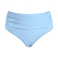 thumbnail image 6 of MNCEKFOD Swim Bottoms for Women Summer Beach High Waist Pleated Swim Trunks Double Layered Triangle Bathing Suit Bottom Light Blue XL, 6 of 6
