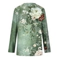 thumbnail image 6 of Womens Tops Printed Floral Blouse Round Neck Long Sleeved Casual Loose Casual Top,Tops for Women Army Green, 6 of 6