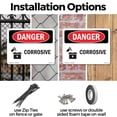 thumbnail image 3 of Corrosive OSHA Danger Rigid Plastic Sign 18 Inch x 12 Inch - 5 Pack, 3 of 8