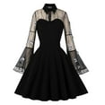 thumbnail image 1 of TopLLC Costume d'Halloween pour Femmes Robe Vintage Brodée en Gaze Manches Trompette Patchwork Robe Gothique Renaissance Robe Steampunk Médiévale, 1 of 7