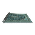 thumbnail image 2 of Ahgly Company Indoor Round Medallion Light Blue Traditional Area Rugs, 4' Round, 2 of 4