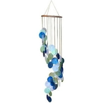 Chesapeake Bay 10618 Spiral Capiz Wind Chime 29 Inches Blue, Green, White