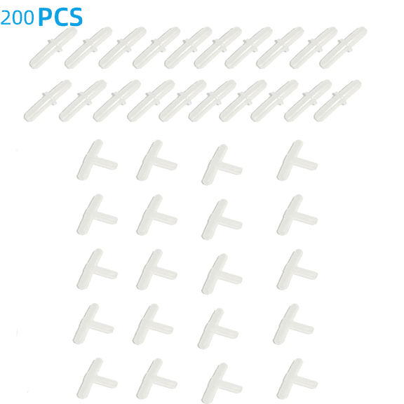 Aquaneat Aquarium Tubing Connectors, Fish Tank 2 Kinds Plastic Connectors, 200Pcs