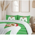 thumbnail image 6 of Ambesonne Christmas Alphabet Duvet Cover Sets, Happy Letter M, 2-King, Green Dark Coral White, 6 of 6