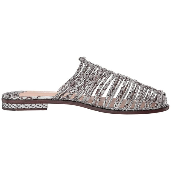 Cecelia New York Gloria Slide Sandal Silver Snake Metallic Closed Toe Caged Mule (Silver Snake Metallic, 6.5)