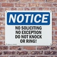 thumbnail image 4 of (2 Pack) No Soliciting No Exceptions Do Not Knock Or Ring! OSHA Notice Sign 10 Inch X 7 Inch Indoor / Outdoor Rust-Free Aluminum Metal Signs for Workplace, Workshop, and Construction Site, 4 of 8