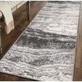 thumbnail image 1 of Modern Abstract Wave Area Rug 2'x7' Gray Runner Rug, 1 of 7