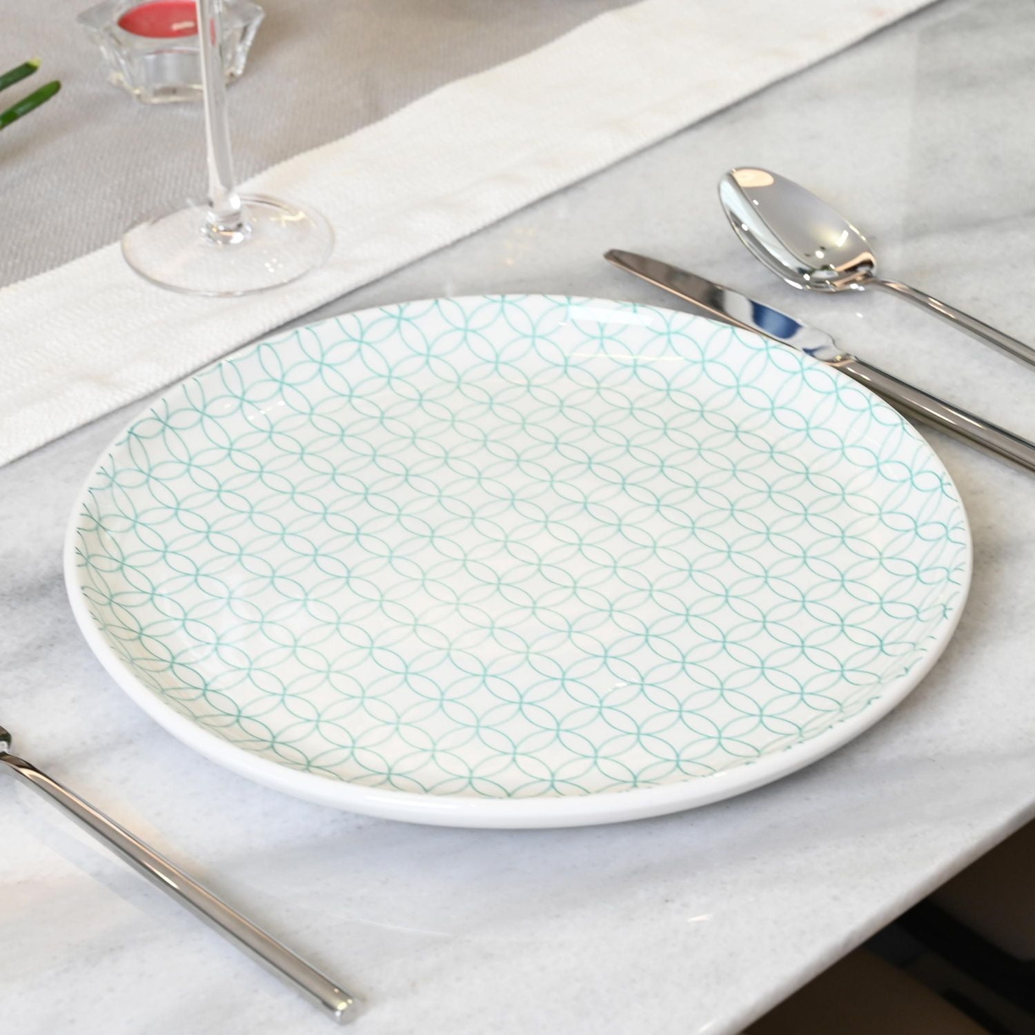 Mainstays Alessandra Mint 4-pack Stoneware Dinner Plate Set, 10.5"