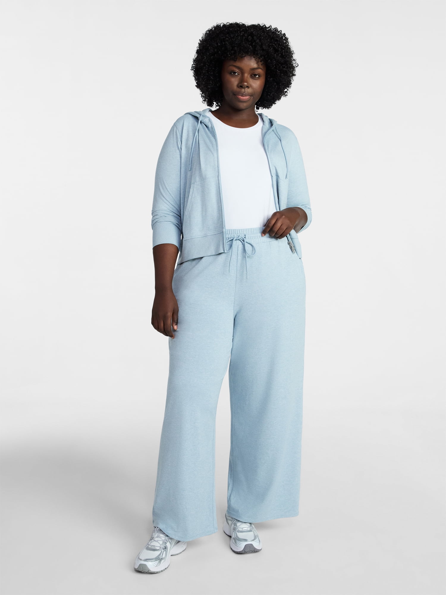 Athletic Works Women's and Women's Plus ButterCore Lightweight Wide Leg Pants, Sizes XS-4X