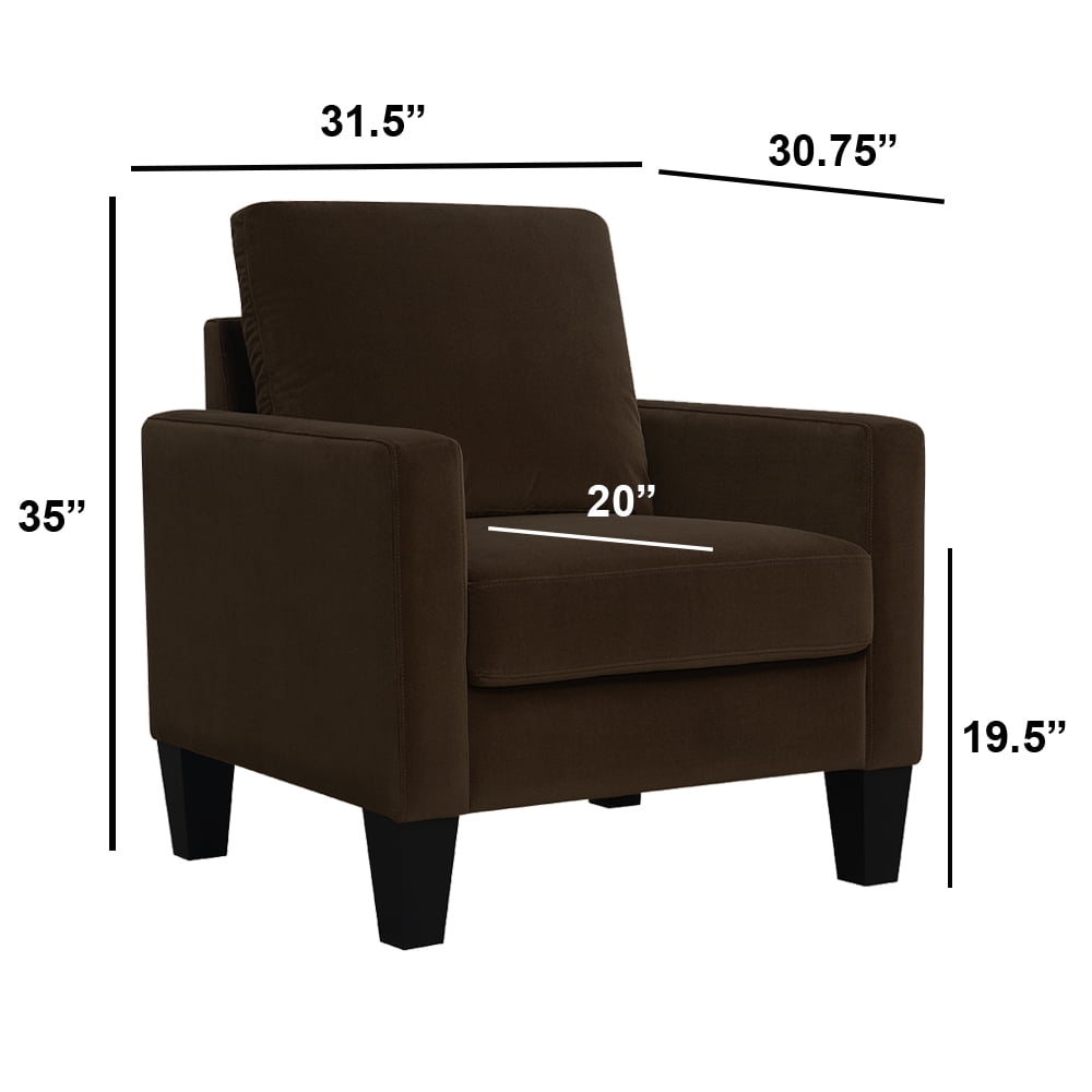 Ally Polyester Mid-Century Modern Armchair, Brown