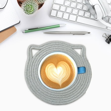 

Christmas Home Cat Ears Household Japanese Style Hanging Cotton Thread Woven Dining Table Creative Insulation Pad