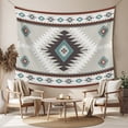 thumbnail image 2 of Turquoise Gray Boho Tapestry for Bedroom Wall Hanging Tapestry, Southwestern Ethnic Geometric Ceiling Backdrop Tapestries Poster Blanket Wall Decor for Teens Room Living Room Dorm 39" x 59", 2 of 8