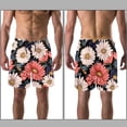 thumbnail image 3 of luoweisi Men's Beach Shorts Quick Dry Swim Trunks with Mesh Lining Flower L, 3 of 5