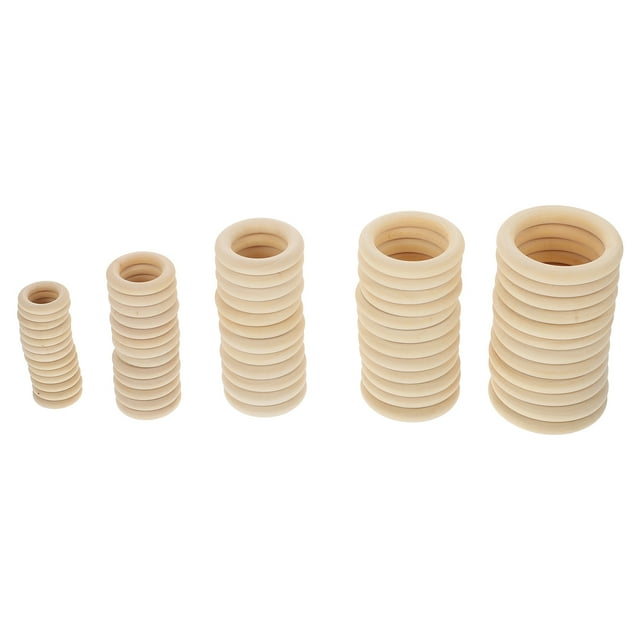 HONMEET 60Pcs Natural Wood Color Curtain Rings For Craft Enthusiasts Smooth Surface Diy Unfinished Rings