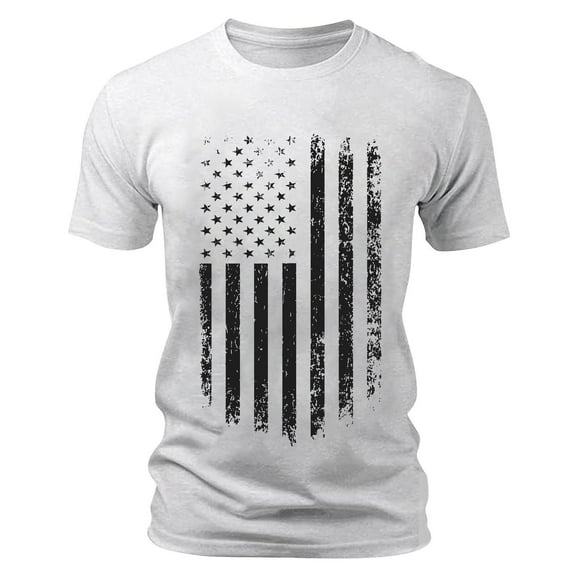LUOGENLI Male T-shirts for Mens Mens Shirt Shirt Tops America Flag Patriotic Short Sleeve Independence Day Shirt Vintage T-shirts for Men Graphic Tee Summer Clothes White XL