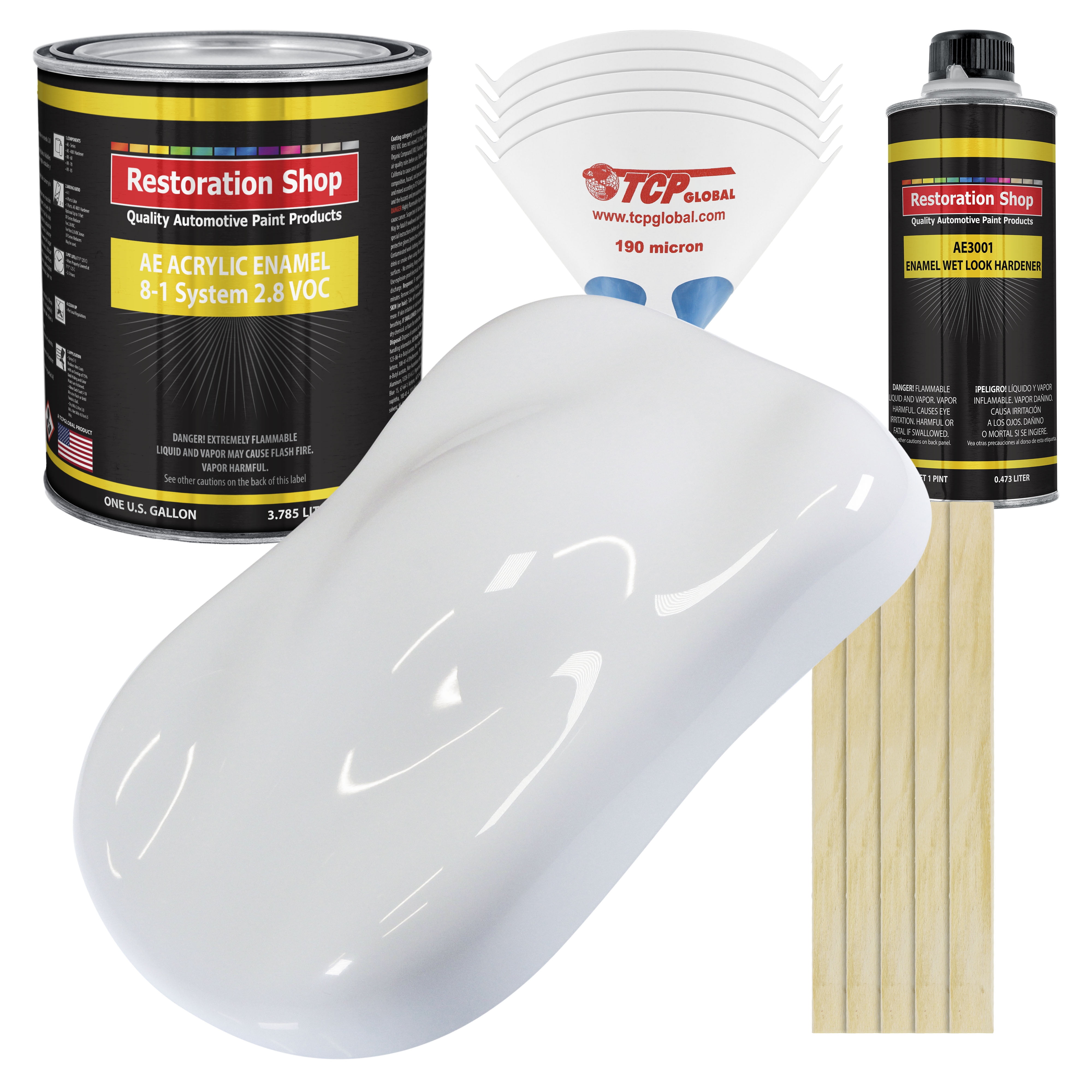 Restoration Shop Winter White Acrylic Enamel Auto Paint, Complete
