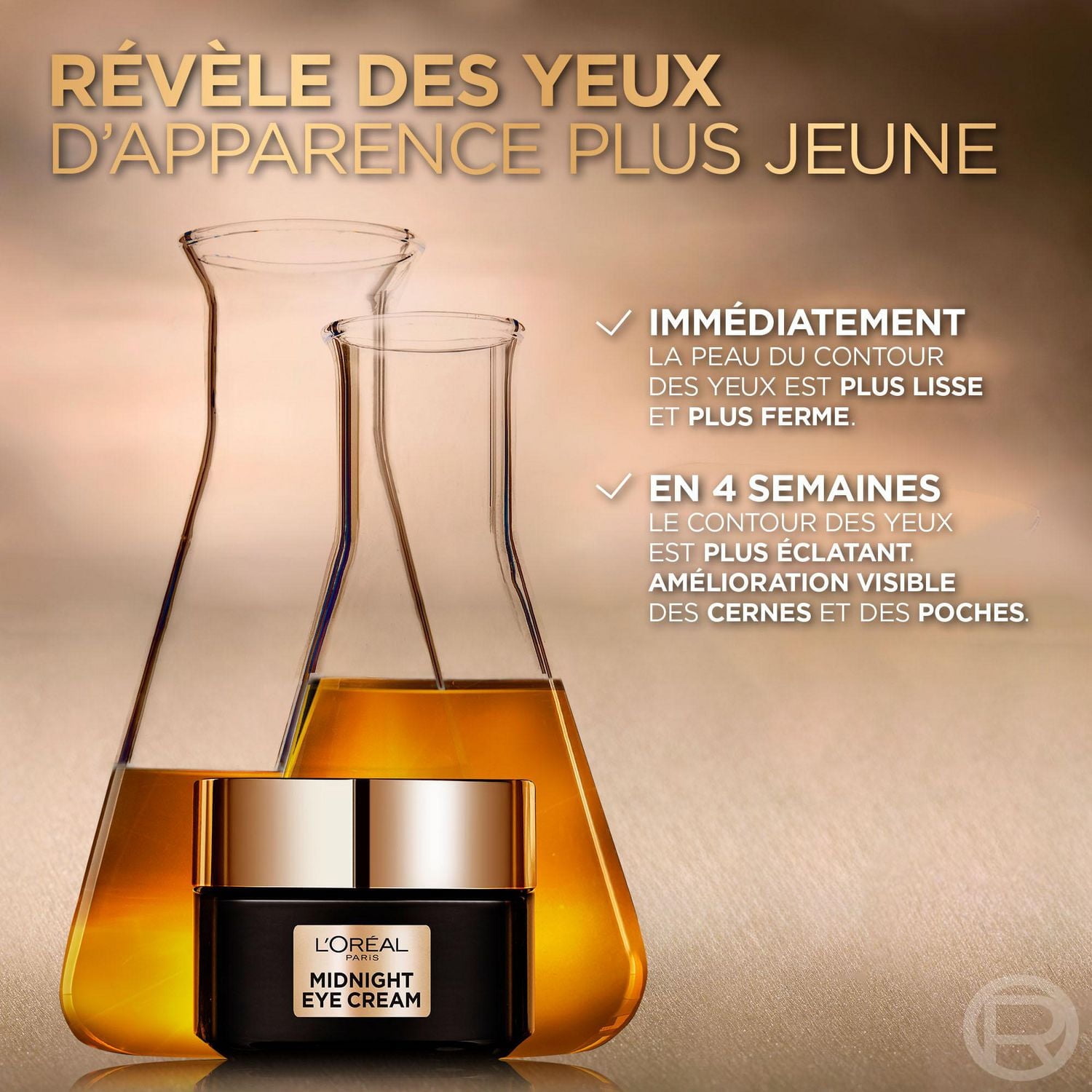 L'Oréal Paris Midnight Eye Opener crème pour les yeux, avec complexe réparateur antioxydant et vitamine E, 14g Midnight crème de yeux, 14g