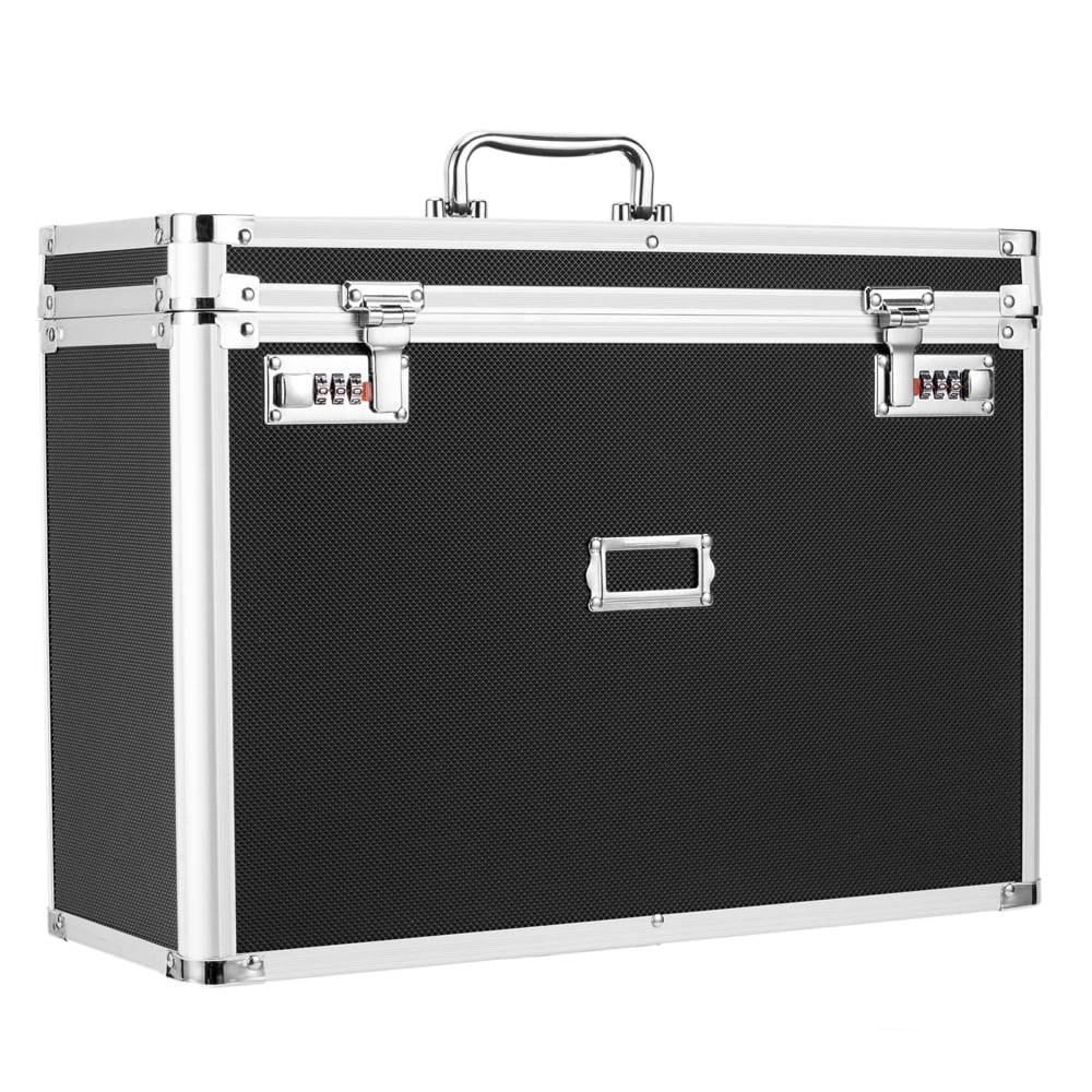 Locking Box Locking Personal File Tote for Legal Size Documents Black