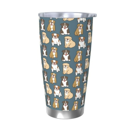 

Tideii Cartoon Bulldog 1 for 20OZ Car Cup Stainless Steel Cold and Hot Cup with Lid Suitable for Outdoor and Home Unisex-Without Straw
