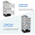 thumbnail image 5 of CL.HPAHKL 39-inch Bird Cage Roof Top Design, Metal Parakeet Cage with Pet Toy for Parakeet Lovebirds Ringneck Cockatiels Parrot Cage, Black, 5 of 8