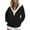 Black, variant on CILENON Womens Lightweight Jackets Women's Thick Wool Hoodie Zipper Casual Hoodie Winter Jacket Jacket (Dark Gray,XXXXXL)
