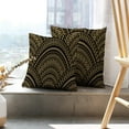 thumbnail image 6 of LALILO Throw Pillow Covers Fish Wavy Art Geometric Floral Gold Peacock Cushion Cover 18" x 18", 2 Pack, 6 of 6