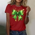 thumbnail image 4 of Elvqul T-Shirts à Manches Courtes pour Femmes Col Rond T-Shirts Décontractés Grande Taille Imprimé Vert Hauts de la Saint-Patrick pour Dames Vacances, 4 of 5