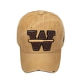 thumbnail image 4 of GDREDA Lightweight Baseball Caps Casual Simple Solid Colour Broken Holes Washed Net Cap Tongue Hat Sunscreen Sun Hat Baseball Cap，Yellow, 4 of 4