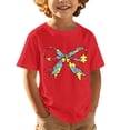 thumbnail image 4 of CPNG Children's Girls and Boys T Shirt Autism Awareness Bow Puzzle Print Loose Fit Tees Summer Casual Crew Neck Short Sleeve T-Shirt, 4 of 8