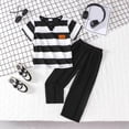 thumbnail image 5 of enyan Little Boys 2PCS Outfit Set Spring Summer Cotton Short Sleeve T Shirt with Long Pants 4T 5T 6T 7T Black,6-7 Years, 5 of 5