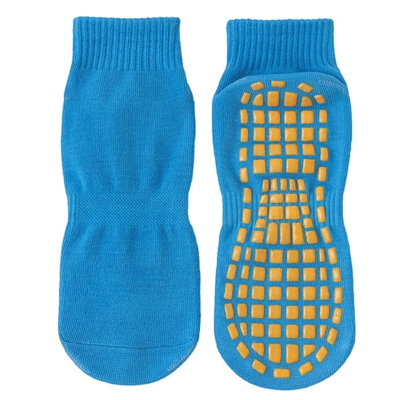 YOUYEDIAN Kids Grip Socks Toddler Boys Girls Cute Cozy Non Slip Ankle Slipper Socks Indoor Breathable Trampoline Socks (Royal Blue, S)