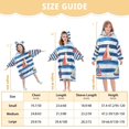 thumbnail image 4 of FORMRS Wearable Blanket Hoodie with Sleeves for Kids Cozy Flannel Sweatshirt, Blue Sailboats, 4 of 7