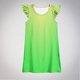 thumbnail image 2 of safuny Girls's A Line Dress Teens Clearance Rainbow Tie Dye Lovely Round Neck Pleated Swing Hem Vintage Holiday Short Sleeve Comfy Princess Dress Green 120, 2 of 4
