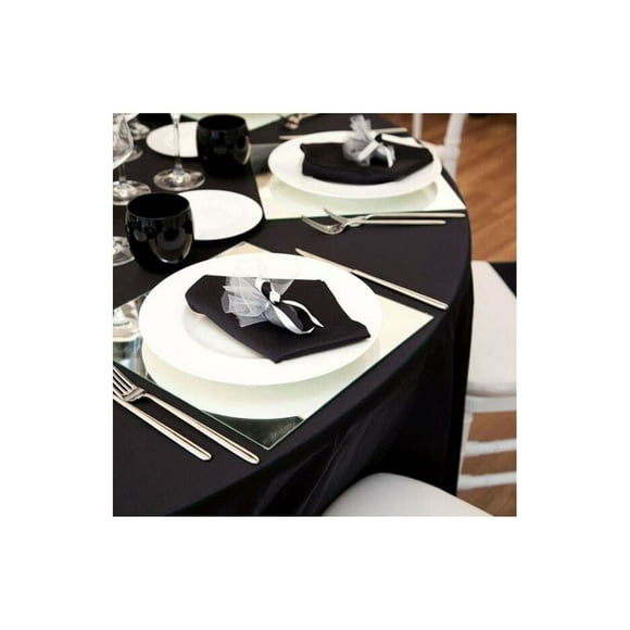 Table Cloth 54"x96" Fabric 6.4 oz. Spun Filament Polyester "Signature" color BLACK 2/ Pack