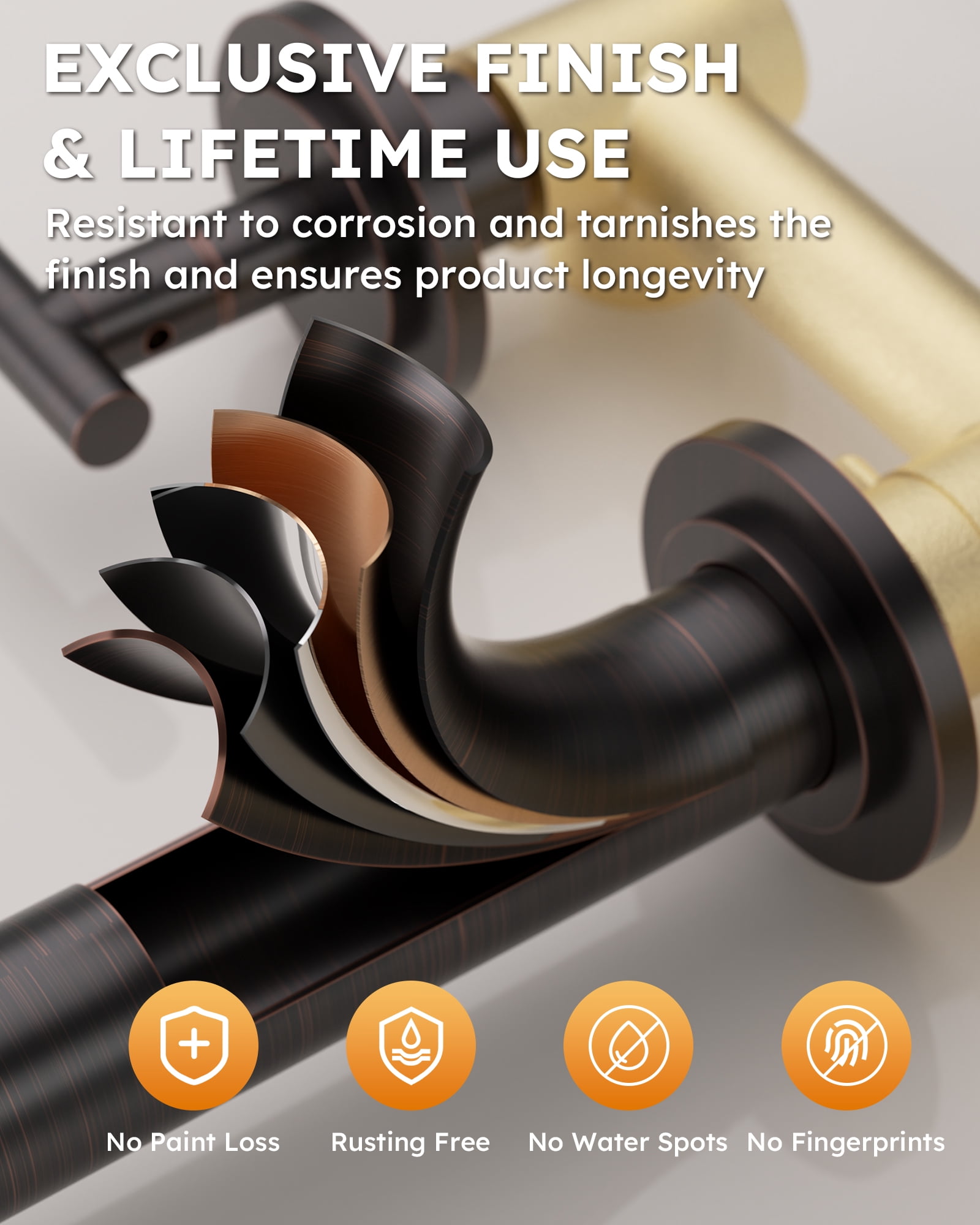 Wall Mount Tub Filler: Wowow Oil Rubbed Bronze Bathtub Faucet Long Spout Reach, Bath Tub Filler Faucet 2 Handle Wall Mounted Bathtub Faucets with Brass Rough in Valve Included Wall Mounted Tub Faucet