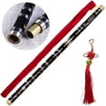 thumbnail image 1 of Pluggable F Key Bitter Bamboo Flute Dizi With Free Membrane & Glue & Protector Set, Chinese Traditional Handmade Musical Woodwind Instrument, 1 of 7